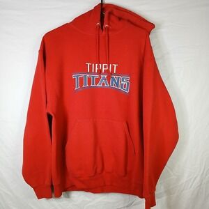 Tennessee Titans Large Red Hooded‎ Sweatshirt Hoodie NFL Team Jerzees BB26
